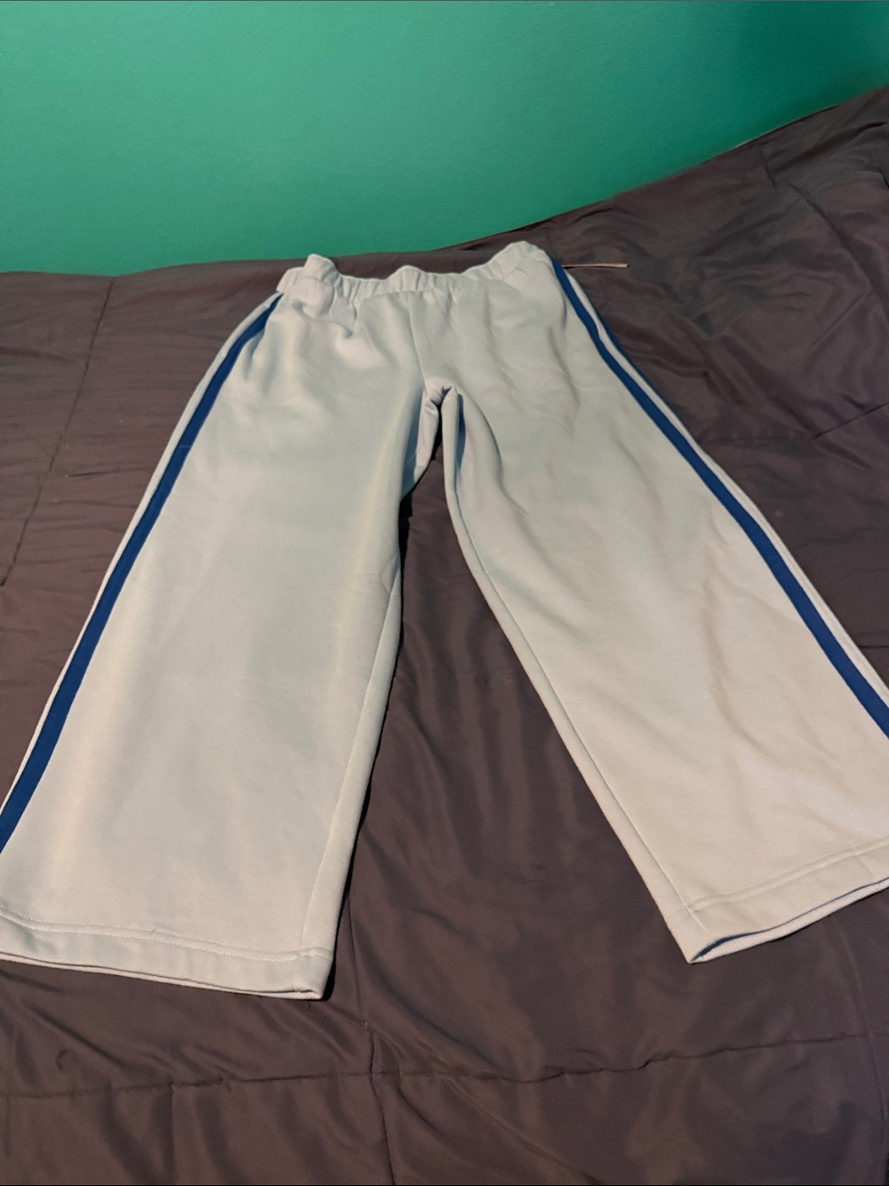 No Boundaries Light blue Track Pants with Blue Side Stripes